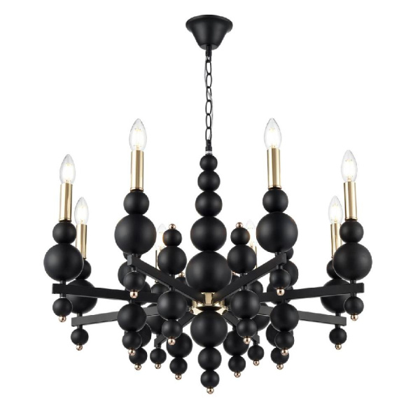 8106/8 MODERNI LN25 120 черный/золото, металл Люстра Е14 8*40W 220V NANA