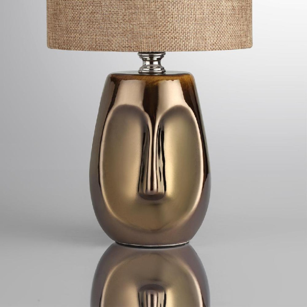8150/1T MODERNI LN25 000 бронза/бежевый, керамика/текстиль Настольная лампа Е27 1*60W 220V AKIVI