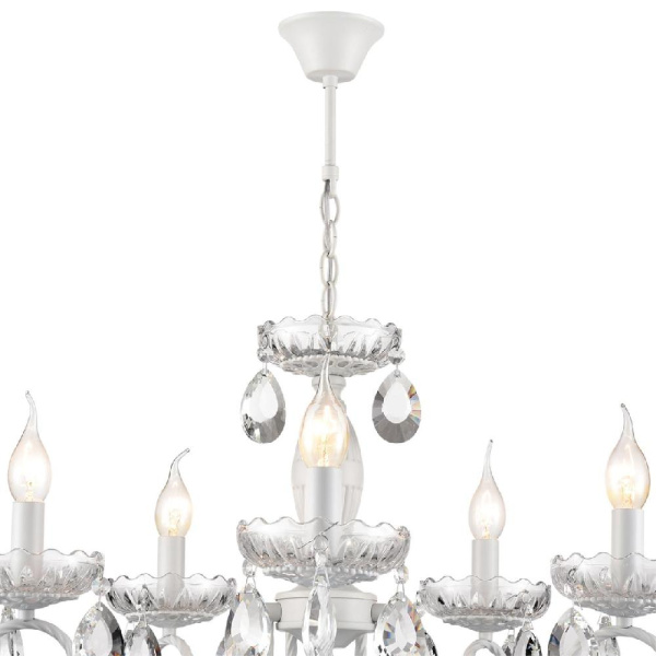 8189/5 CLASSI LN25 23 белый,  металл/хрусталь Люстра E14 5*40W 220V SNOW