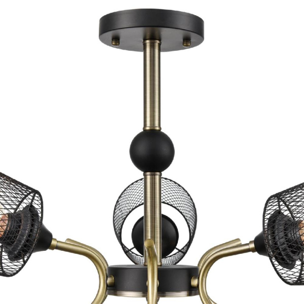 8191/9C COUNTY LN25 253 черный/античная бронза/черный металл Люстра потолочная Е27 9*60W 220V ABRIS