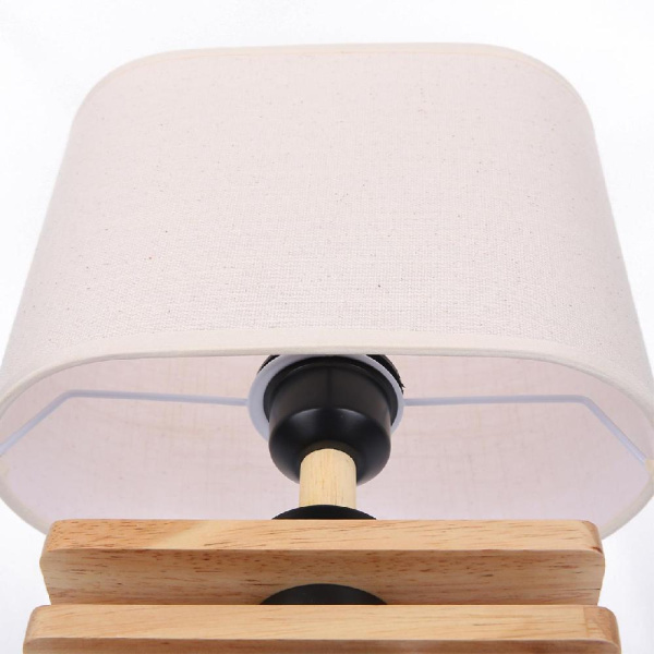 8205/1T COUNTY LN25 392 светлое дерево/бежевый, дерево/текстиль Настольная лампа E27 1*60W 220V MADERANA