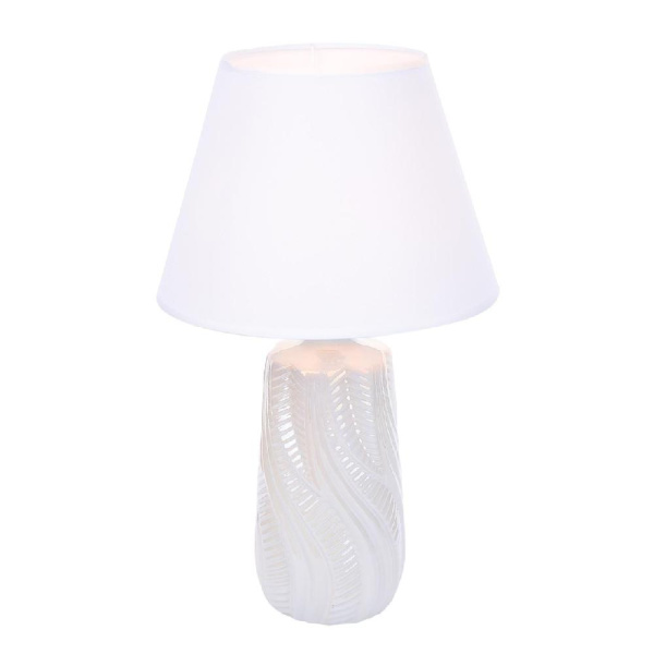 8211/1T CLASSI LN25 000 белый жемчужный/белый, керамика/текстиль Настольная лампа Е27 1*60W 220V SINNA