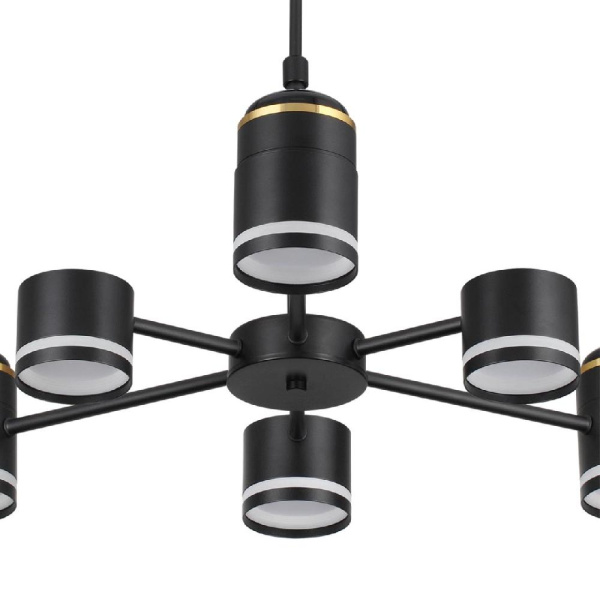 8234/6C COMFI LN25 000 черный, металл/акрил Люстра потолочная LED GX53 6*10W + LED-проектор 3*5W 2700К 220V VIRSAVA