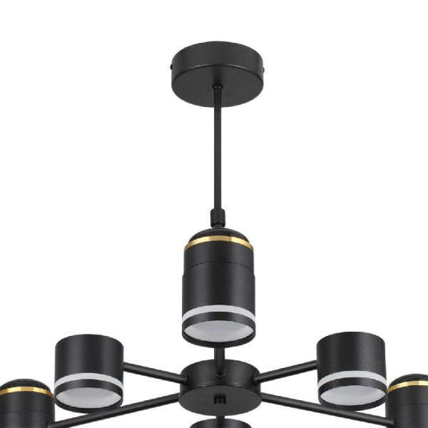 8234/6C COMFI LN25 000 черный, металл/акрил Люстра потолочная LED GX53 6*10W + LED-проектор 3*5W 2700К 220V VIRSAVA