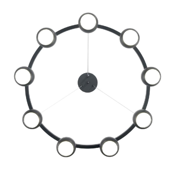 8242/9 COMFI LN25 203 черный металл Светильник подвесной LED GX53 8*7W 220V LUAZANA