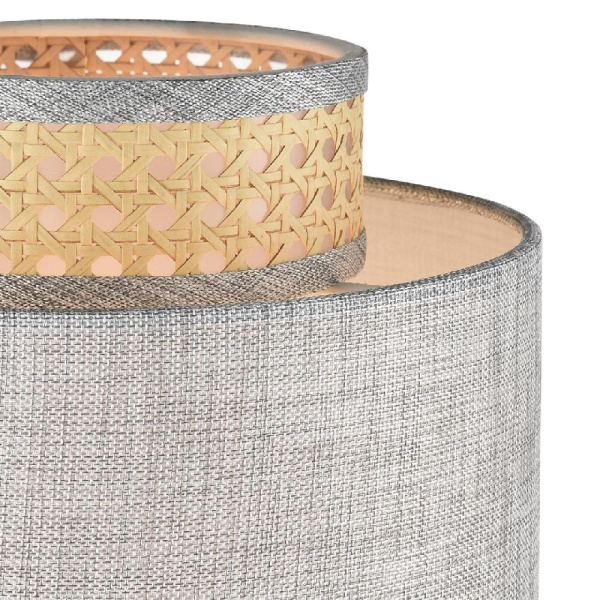 8043/1T MODERNI LN25 266 черный/серый/бежевый, металл/текстиль/ротанг Настольная лампа Е27 1*60W 220V LAUNA