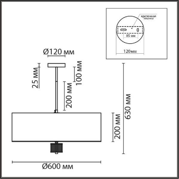 8108/7C MODERNI LN25 131 латунь титаниум/серый, металл/текстиль/стекло Люстра потолочная E14 7*40W 220V DAMONA