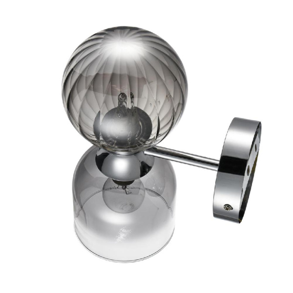 8114/2W MODERNI LN25 142 хром/дымчатый, металл/стекло Бра G9 30W + E14 40W 220V TAUNA