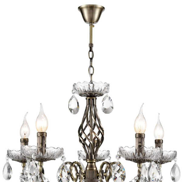 8190/5 CLASSI LN25 24 античная бронза, металл/хрусталь Люстра E14 5*40W 220V LINN