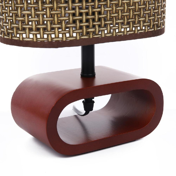 8200/1T COUNTY LN25 391 кофейный/коричневый, дерево/текстиль Настольная лампа E27 1*60W 220V MADERANA