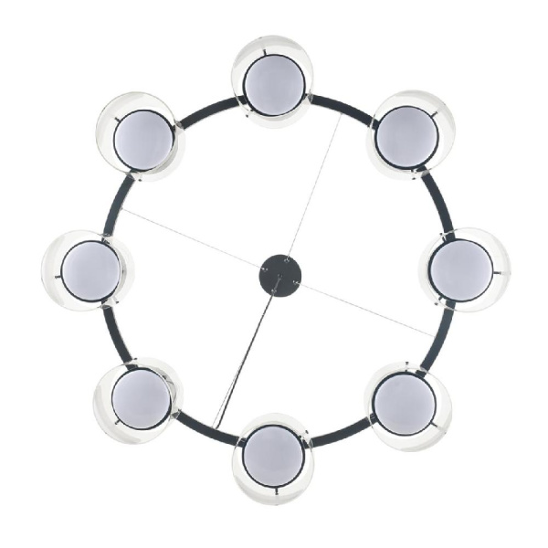 8232/8 COMFI LN25 193 черный/прозрачный, металл/стекло Светильник подвесной LED GX70 8*10W 220V NATALINA