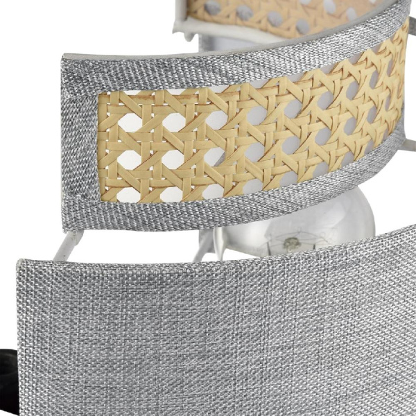 8043/1W MODERNI LN25 266 черный/серый/бежевый, металл/текстиль/ротанг Бра Е27 1*60W 220V LAUNA