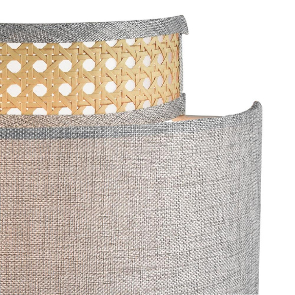 8043/1W MODERNI LN25 266 черный/серый/бежевый, металл/текстиль/ротанг Бра Е27 1*60W 220V LAUNA