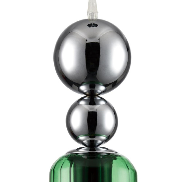 8064/1A MODERNI LN25 298 хром/зеленый, металл/стекло Подвесной светильник E27 1*60W 220V LORENZO