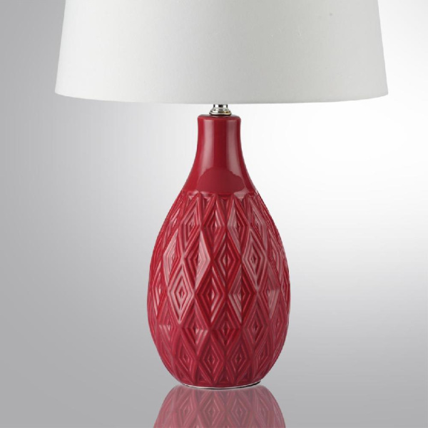 8137/1T MODERNI LN25 000 красный/белый, керамика/текстиль Настольная лампа Е27 1*60W 220V YARA