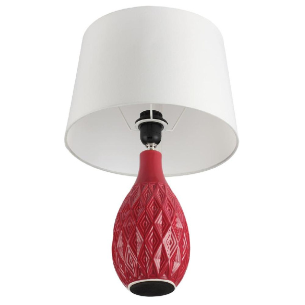 8137/1T MODERNI LN25 000 красный/белый, керамика/текстиль Настольная лампа Е27 1*60W 220V YARA