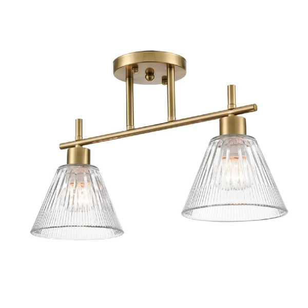 8188/2C COMFI LN25 190 латунь/прозрачный, металл/стекло Потолочный светильник E14 2*40W 220V VIVIAN