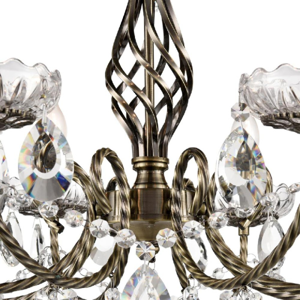 8190/8 CLASSI LN25 24 античная бронза, металл/хрусталь Люстра E14 8*40W 220V LINN