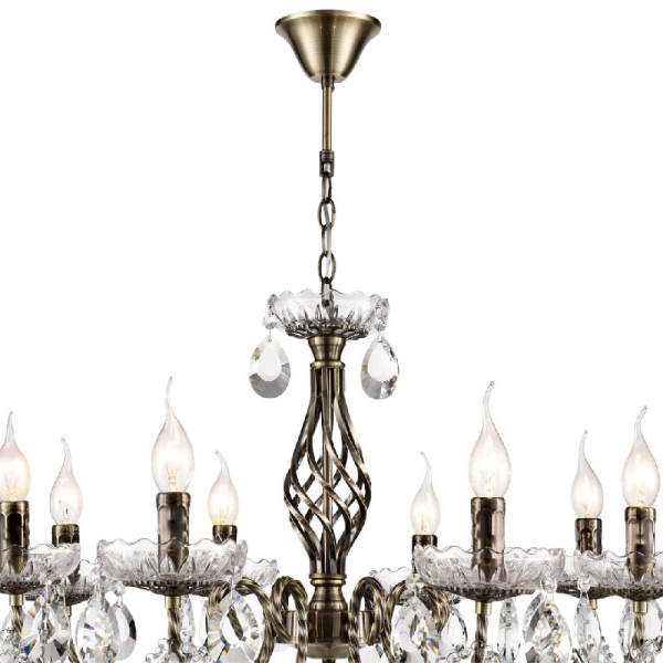 8190/8 CLASSI LN25 24 античная бронза, металл/хрусталь Люстра E14 8*40W 220V LINN