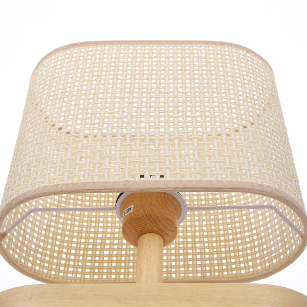 8201/1T COUNTY LN25 392 бежевый, дерево/текстиль Настольная лампа E27 1*60W 220V MADERANA