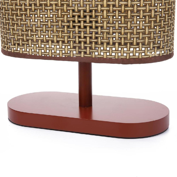 8202/1T COUNTY LN25 392 кофейный/коричневый, дерево/текстиль Настольная лампа E27 1*60W 220V MADERANA