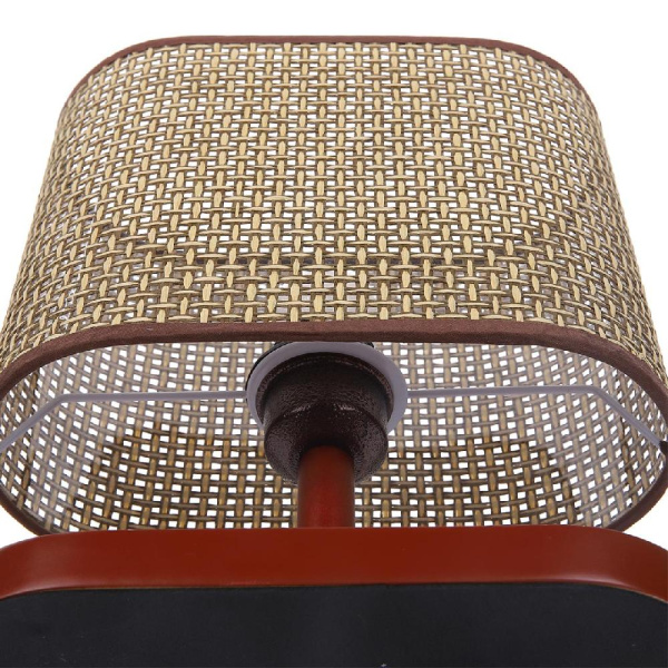 8202/1T COUNTY LN25 392 кофейный/коричневый, дерево/текстиль Настольная лампа E27 1*60W 220V MADERANA