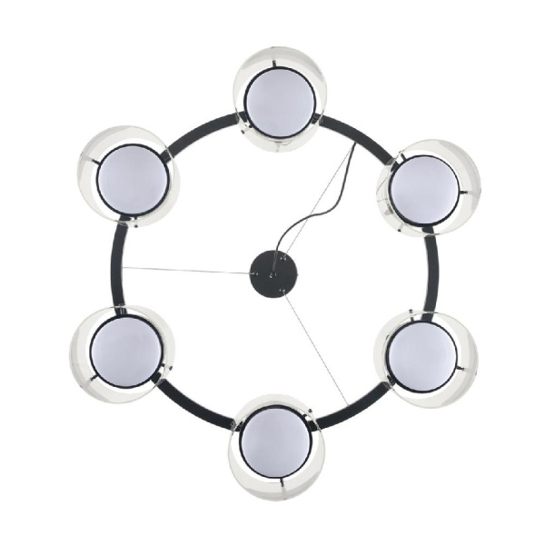 8232/6 COMFI LN25 193 черный/прозрачный, металл/стекло Светильник подвесной LED GX70 6*10W 220V NATALINA