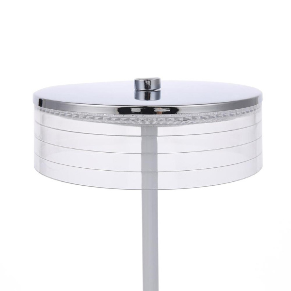 8252/1TL LEDIO LN25 393 серебро/белый/прозрачный, металл/акрил Настольная лампа LED 7W 400К 220V SATIANA