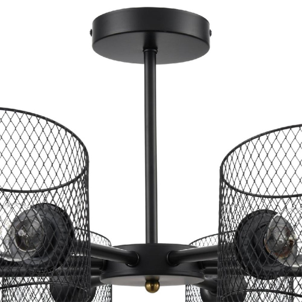 8238/8C COUNTY LN25 258 черный, металл Люстра потолочная Е27 8*60W 220V TIDINA