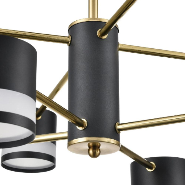 8240/8C COMFI LN25 197 черный/латунь, металл/акрил Люстра потолочная LED GX53 8*7W 220V LANIKA