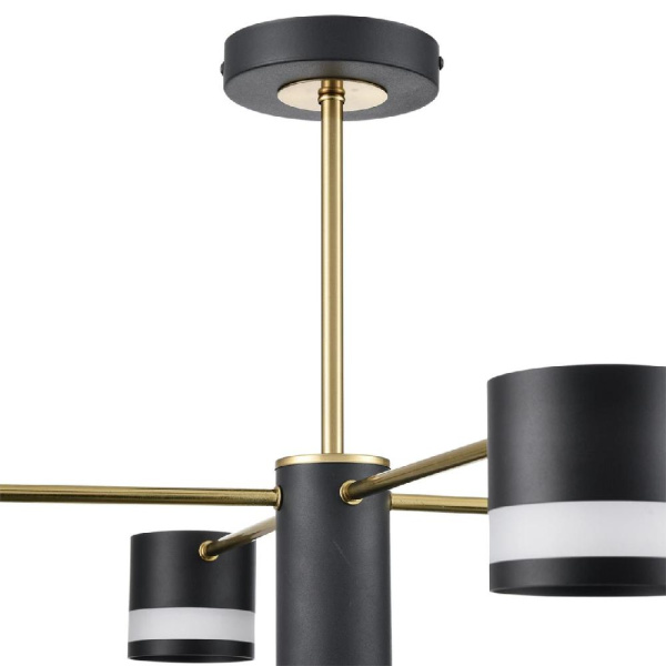 8240/8C COMFI LN25 197 черный/латунь, металл/акрил Люстра потолочная LED GX53 8*7W 220V LANIKA