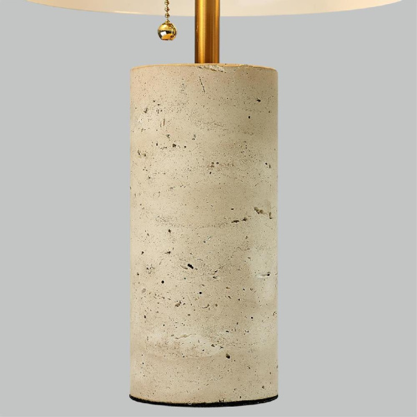 7089/2T MIDCENT ODL25 233 Настольный светильник с выкл. Бронзовый/металл/камень травертин IP20 2*LED E14 7W 220V RUFINA