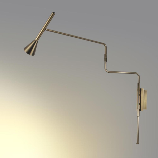 7032/1W HIGHTECH ODL25 677 Настенный светильник бронзов/металл/металл с выкл. IP20 GU10 LED 1*9W 220V IZZY