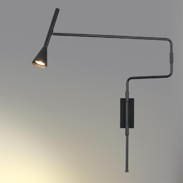 7031/1W HIGHTECH ODL25 677 Настенный светильник черн/металл/металл с выкл. IP20 GU10 LED 1*9W 220V IZZY