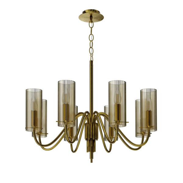 SL2005.303.08 Светильник подвесной ST-Luce латунь/коньячный E14 8*40W SANTORI