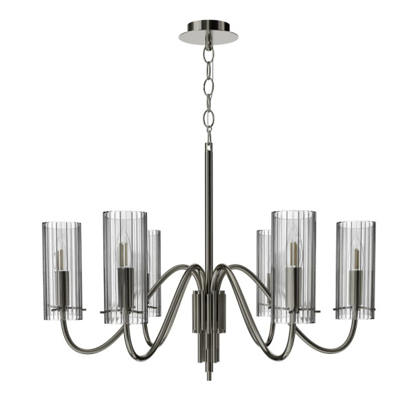 SL2005.103.06 Светильник подвесной ST-Luce никиль/прозрачный E14 6*40W SANTORI