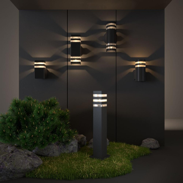 Уличный настенный светильник 1449 TECHNO черный