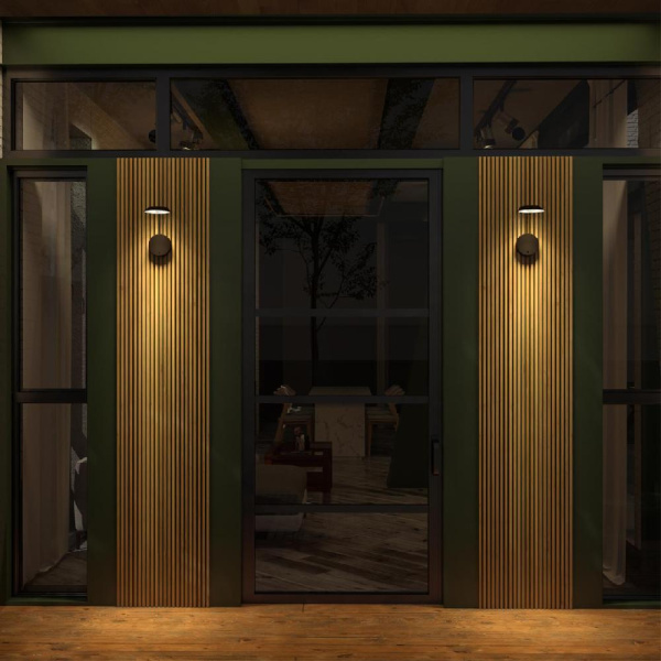 359406 STREET NT24 000 черный Светильник ландшафтный настенный с выключателем-диммером IP54 LED 4W 220-240V 4000K 400Лм ELEGANCE