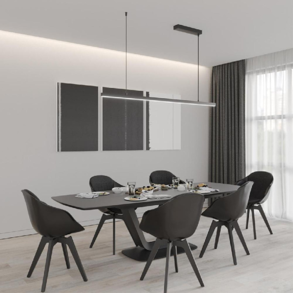 359442 OVER NT24 000 черный Светильник подвесной диммир. со сменой цв.темпер. (пульт ДУ/прилож. Smart Life) IP20 LED 48W 85-265V 3000-6000К SOTTO