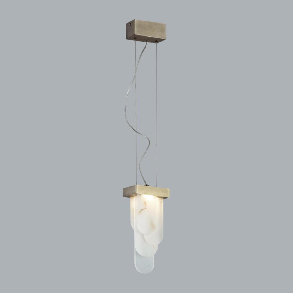 5437/12L HIGHTECH ODL_EX25 101 бронзовый брашинг/металл/смола под алебастр/акрил Подвес LED 12W 3000K 1489Лм FOROS