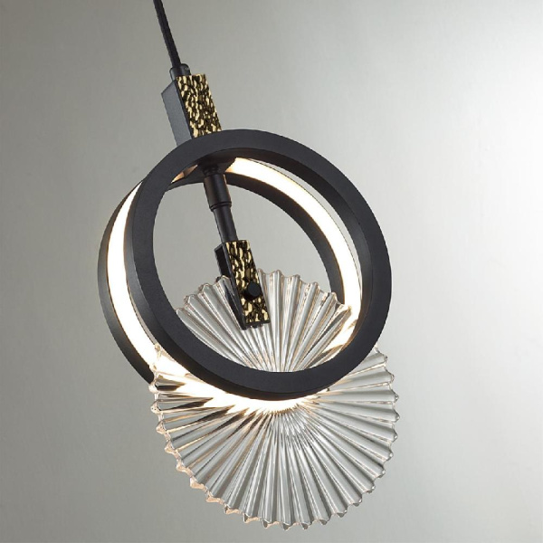 5421/17L HIGHTECH ODL_EX25 105 черный/золото/металл/стекло Подвес LED 17W 3000K 986Лм MERCURY