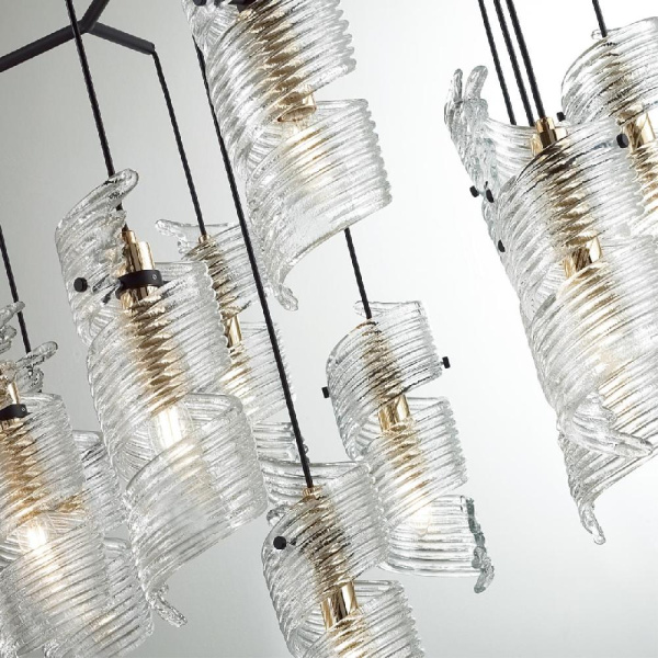 5439/13 MODERN ODL_EX25 87 черный/золото/металл/стекло Люстра E14 13*40W FUSILLI