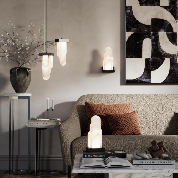 5437/12TL HIGHTECH ODL_EX25 101 бронзовый брашинг/металл/смола под алебастр/акрил Настольная лампа LED 12W 3000K 1402Лм FOROS