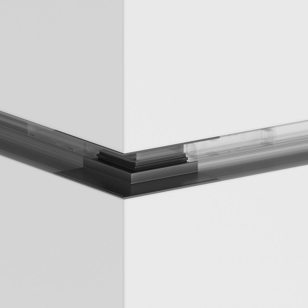 Угловой коннектор внешний Gravity встраиваемый черный