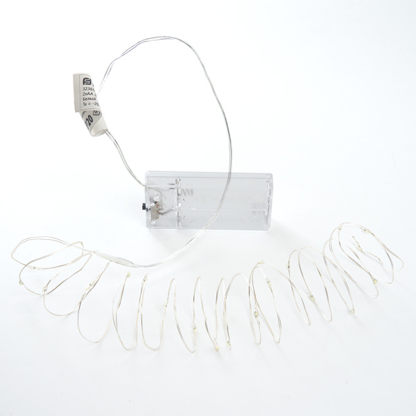 Светодиодная гирлянда Feron CL570 линейная Роса, статичная 2м + 0.5м желтый с питанием от батареек, прозрачный шнур