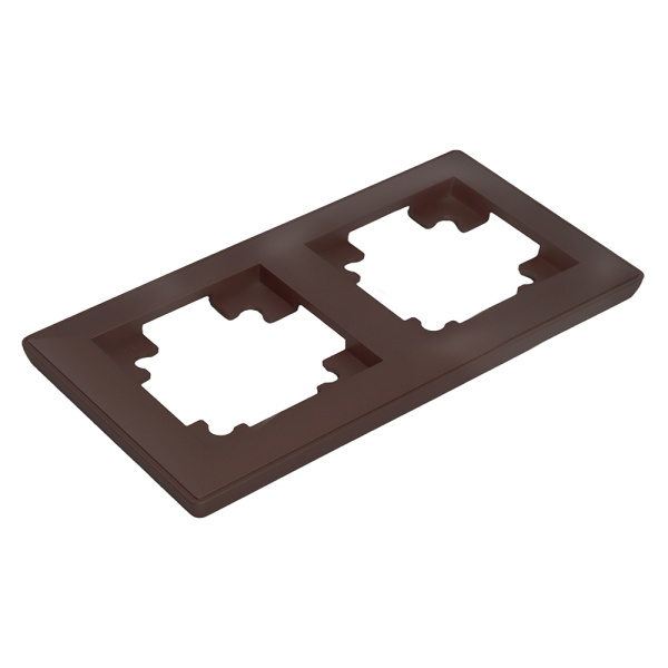 Рамка STEKKER, PFR00-7002-04 2-местная, пластик, серия Катрин, шоколад