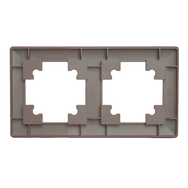 Рамка STEKKER, PFR00-7002-04 2-местная, пластик, серия Катрин, шоколад