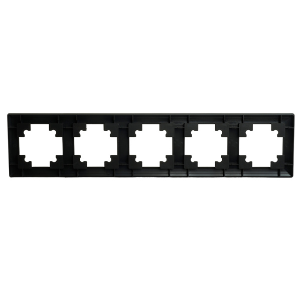 Рамка STEKKER, PFR00-7005-05 5-местная, пластик, серия Катрин, черный