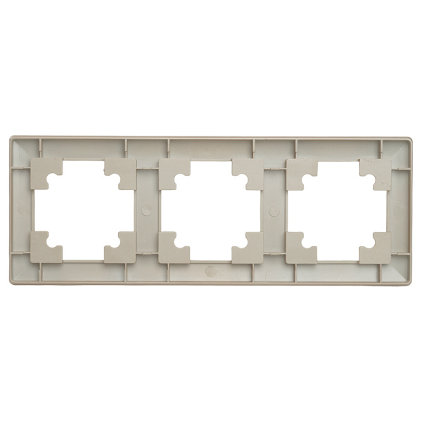 Рамка STEKKER, PFR00-7003-02 3-местная, пластик, серия Катрин, шампань