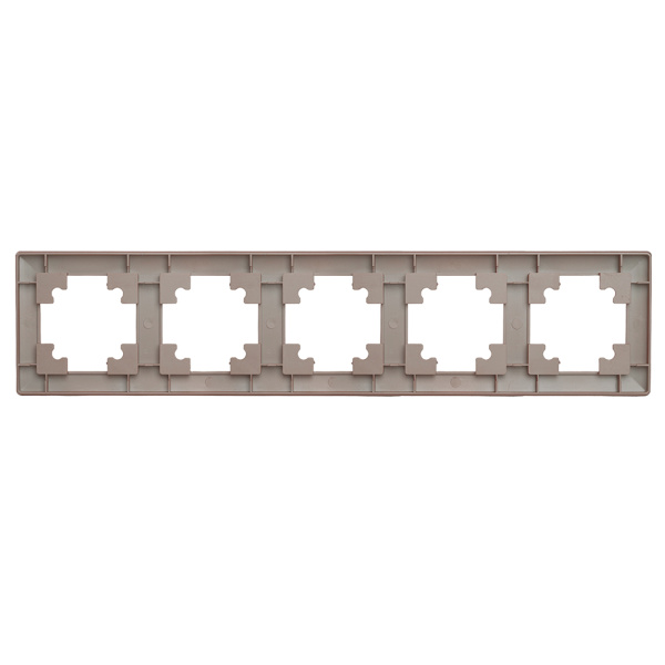 Рамка STEKKER, PFR00-7005-04 5-местная, пластик, серия Катрин, шоколад